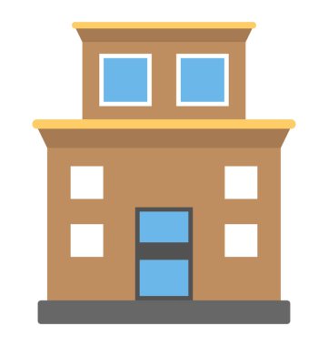 Düz simgesi tasarım, bir ticari bina