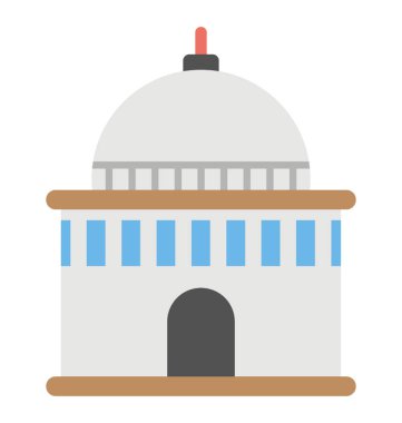 Bir kubbe bayraklarında tapınak ile dini bir bina