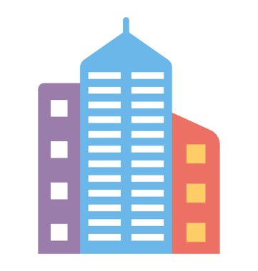 Düz simgesi tasarım yüksek doğmak Binası