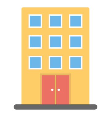 Eğitim Binası, Kütüphane düz simgesi tasarım