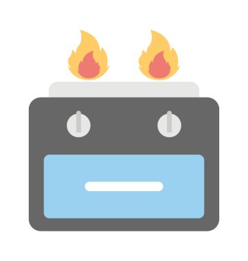 Pişirme geniş bir düz simgesi tasarım