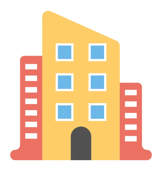 Building Restaurant Flat Icon Design — Stock Vector