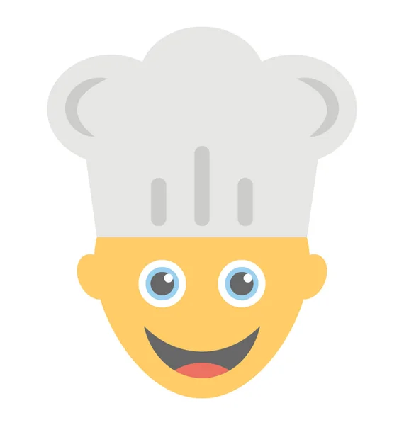 Faccia Con Cappello Simbolo Chef — Vettoriale Stock