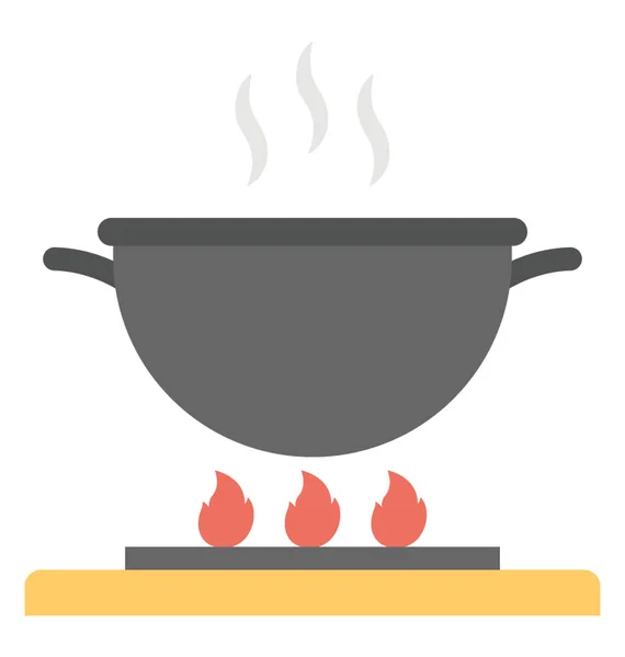 Élelmiszer Serpenyőben Tüzet Főzés Élelmiszerek Fogalmát — Stock Vector