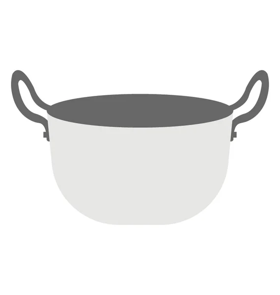 Flat Icon Design Cooking Pot — Stock Vector