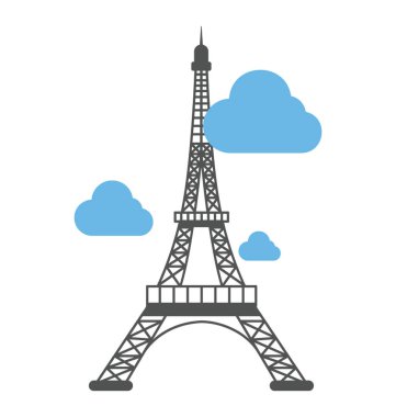 Bulut, yüzen ile bir Eyfel Kulesi paris kavramı için seyahat