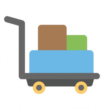 Bir el itme sepeti, Bagaj arabası düz simgesi