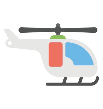 Bir döner kanatlı craft, helikopter düz simgesi