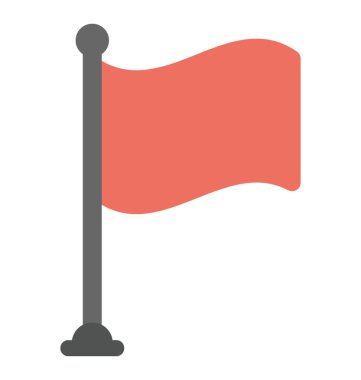 Uyarı göstergesi düz simgesi bir kırmızı bayrak