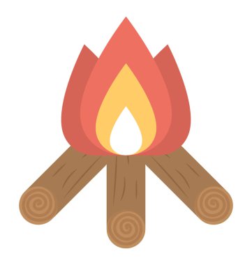 Bir şenlik ateşi görünümü, kamp kavramı 