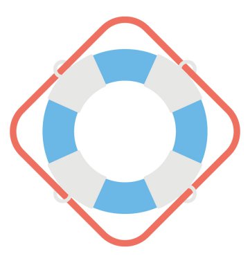 Hayatımı kurtardın, lifebuoy düz simgesi