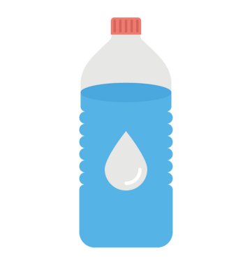 Soğuk bir su şişesi, içecek düz simgesi