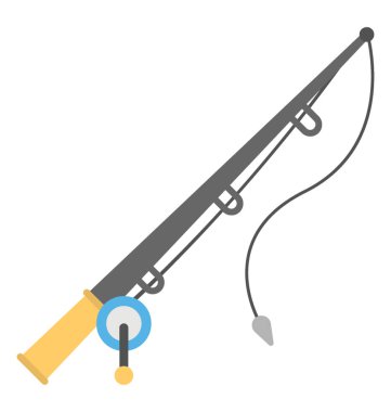 Bir olta balık düz simgesi kanca.