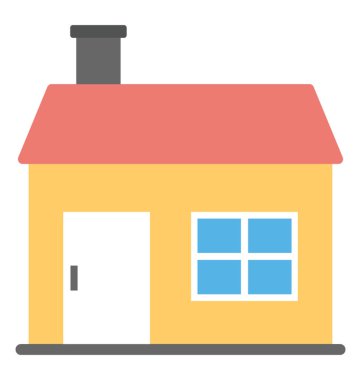 Küçük bir kırsal ev, kulübe düz simge