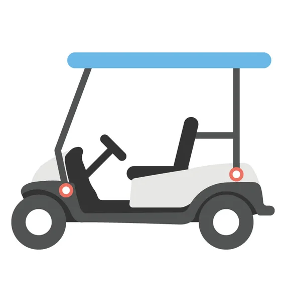 Vehículo Eléctrico Icono Plano Del Carrito Golf — Vector de stock