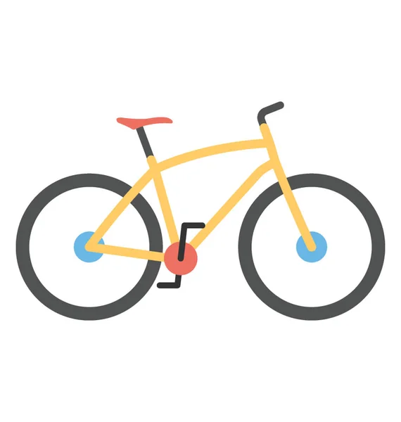 Een Handmatige Voertuig Twee Wheeler Cyclus Platte Pictogram — Stockvector