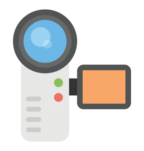 Videokamera Handycam Ploché Ikony — Stockový vektor
