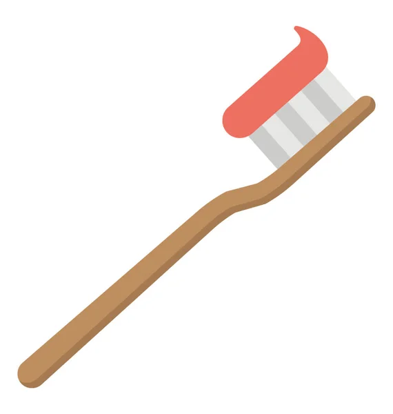 Eine Zahnbürste Mit Zahnpasta Hohlraumschutz Flaches Symbol — Stockvektor