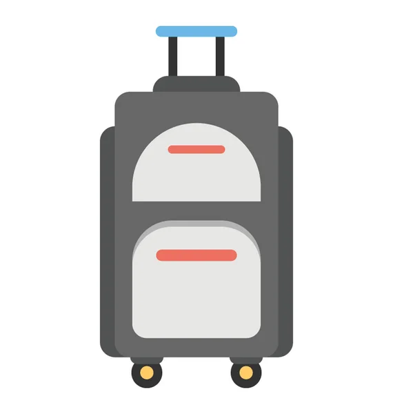 Sac Touriste Portable Icône Plate Bagage — Image vectorielle