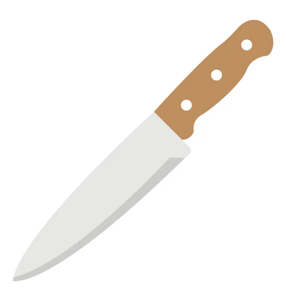Couteau Domestique Icône Plate Ustensiles Cuisine — Image vectorielle