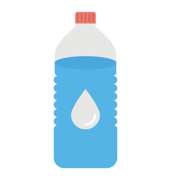 Cold Water Bottle Beverage Flat Icon — Stock Vector