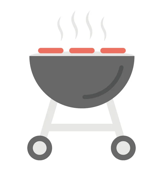 Bbq Grill Grillen Stand Platte Pictogram — Stockvector