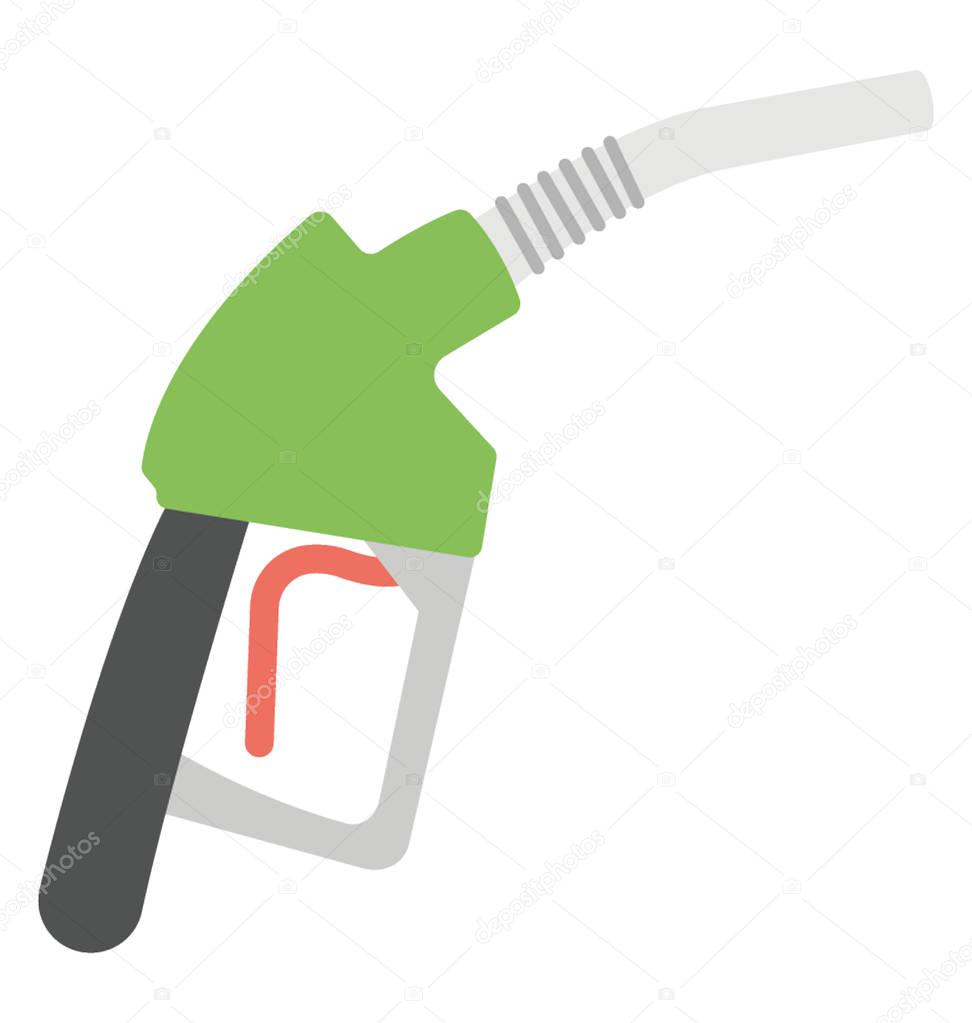 Fuel nozzle, oil refilling flat icon