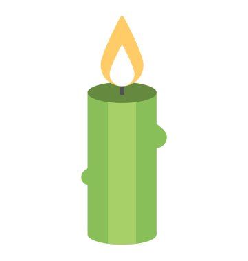 Yanan bir mum, nesne düz simgesi dekorasyon