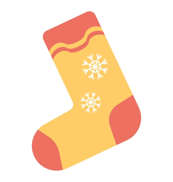 暖かい冬の靴下 クリスマスのコンセプト — ストックベクタ