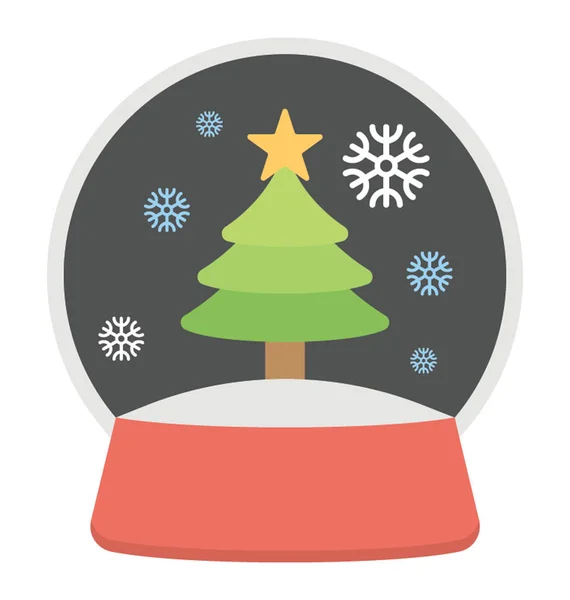 メリー クリスマス雪の世界 冬装飾フラット アイコン — ストックベクタ