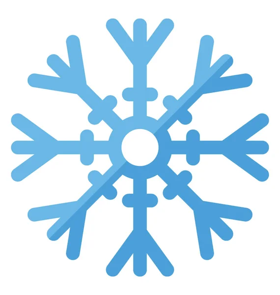 Bir Kış Kar Tanesi Frost Kristal Düz Simgesi — Stok Vektör