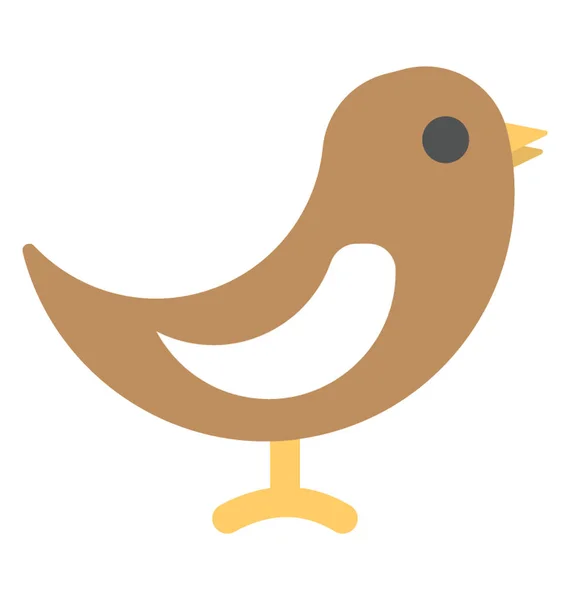 Een Mooie Leuke Vogel Robin Platte Pictogram — Stockvector
