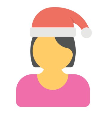 Bir meçhul kız avatar, Noel kız düz simgesi