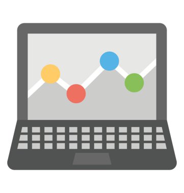 Online çizgi grafik analiz, düz tasarım Pazar araştırması konsepti
