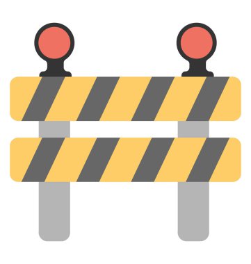 Bir bariyer trafik durdurmak ve aktarmak için şantiye altında yer 