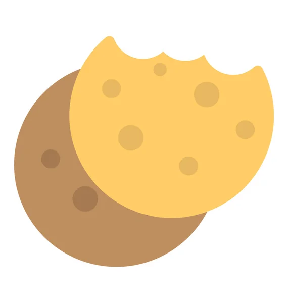 Délicieux Cookies Biscuits Icône Plate — Image vectorielle