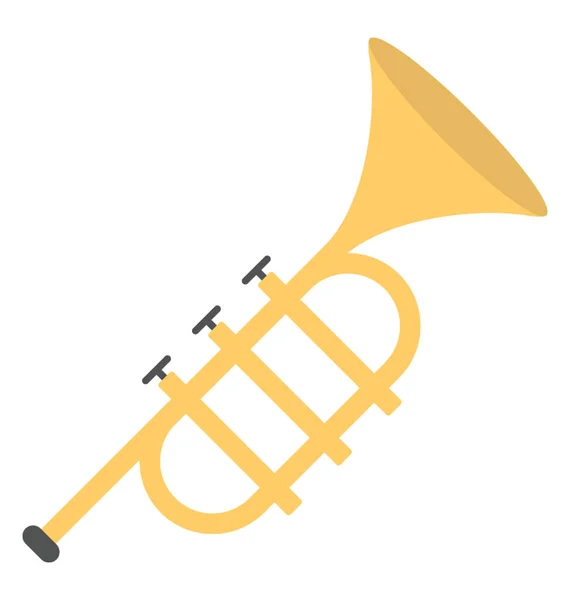 Trombón Instrumento Musical Icono Diseño Plano — Archivo Imágenes Vectoriales