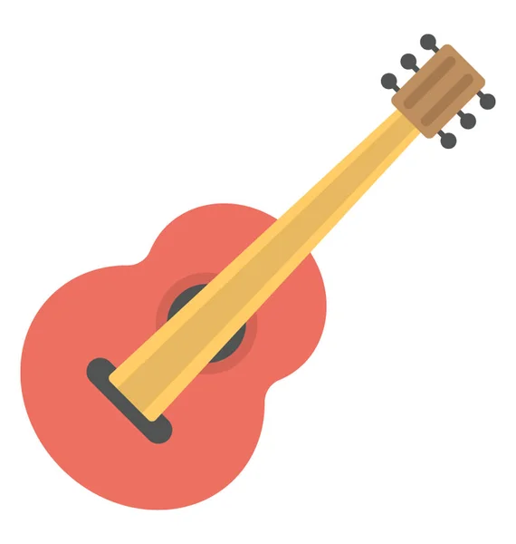 Music Instrument Guitar Flat Design Icon — Stock Vector