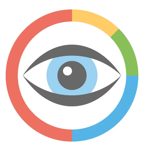 Hombre Negocios Con Cabeza Del Ojo Visión Negocios Icono Plano — Vector de stock