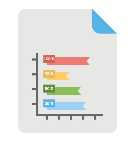 Business Infographics Horizontal Ribbon Bar Graph — Stock Vector