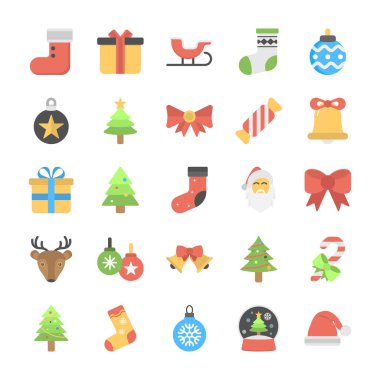Noel düz vektör simgeler