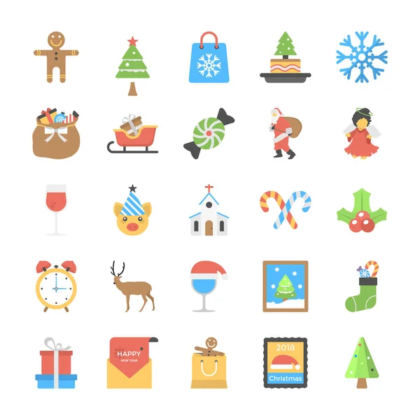 Pack Flat Christmas Vectors — Stock Vector