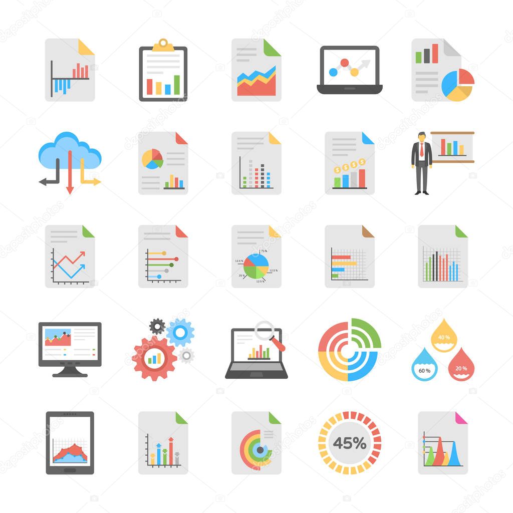 Collection Of Flat Vector Icons