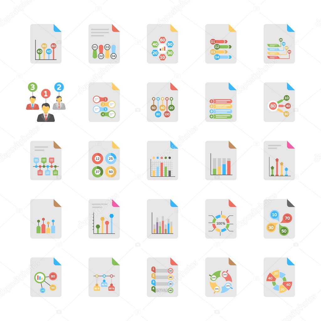 Flat Vectors Set of Business Analytics 