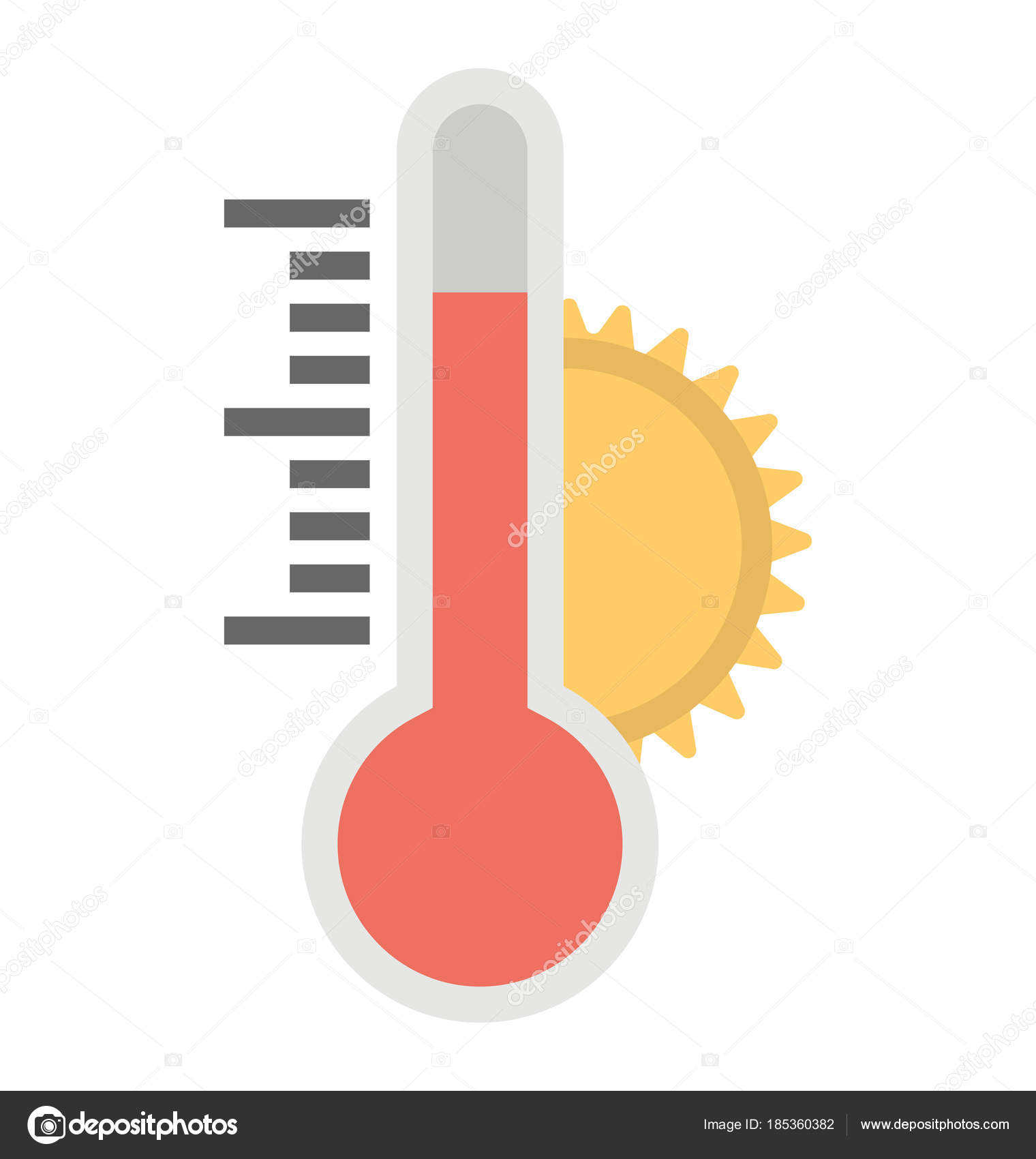 Thermomètre Météo Montrant Temps Chaud Haute Température Vecteur par  ©creativestall 185360382