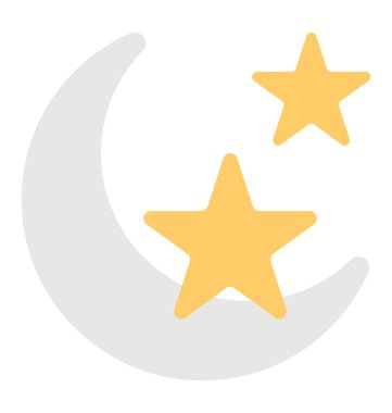 Hilal ve yıldız ile gece gökyüzü