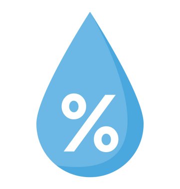 Yüzde işareti bulunan bir damla su sembolü gösterir