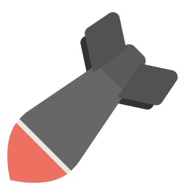 Uzay roketi tasarımını düz simgesi