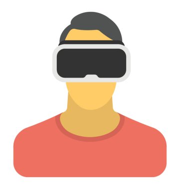 Sanal gerçeklik gözlüğü takan genç adam.