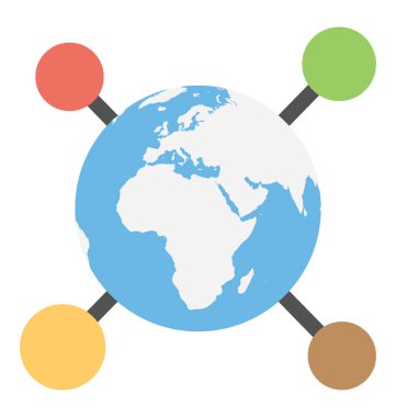 Küre küresel ağ bağlantılı ağ sembolü ile